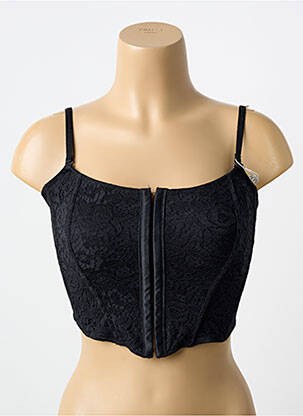 Corset broderie noir LINDA femme