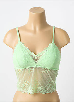 Soutien-gorge tissage dentelle vert LINDA femme