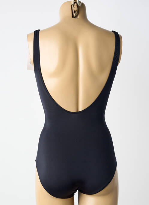 Maillot de bain 1 pièce effet matière satinée haut triangles noir CHARMLINE femme