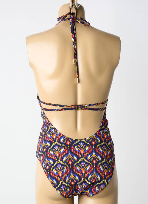Maillot de bain 1 pièce imprimé fantaisie haut triangles noir AUBADE femme