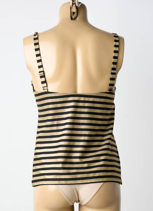 Tankini effet matière satinée noir GRAIN DE SABLE femme