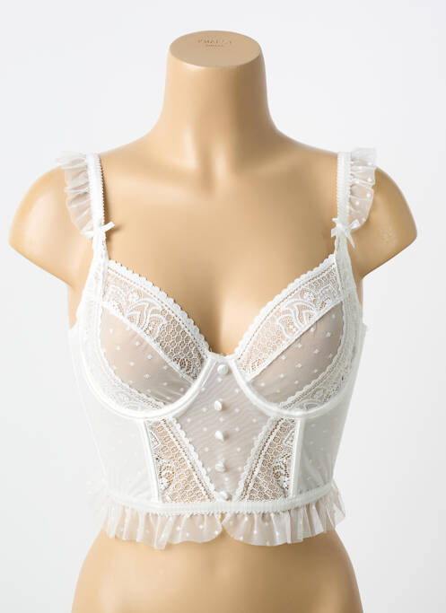 Soutien-gorge légère et transparente haut soutien-gorge emboitant blanc LINDA femme