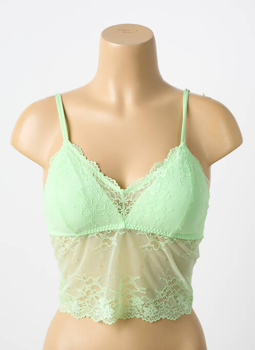 Soutien-gorge tissage dentelle vert LINDA femme