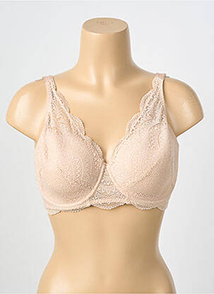Soutien-gorge effet matière satinée haut soutien-gorge moulé chair SIMONE PERELE femme
