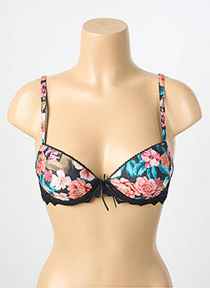 Soutien-gorge effet matière satinée haut soutien-gorge push-up noir ANTIGEL femme
