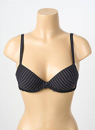 Soutien-gorge effet matière satinée haut soutien-gorge push-up noir ANTIGEL femme