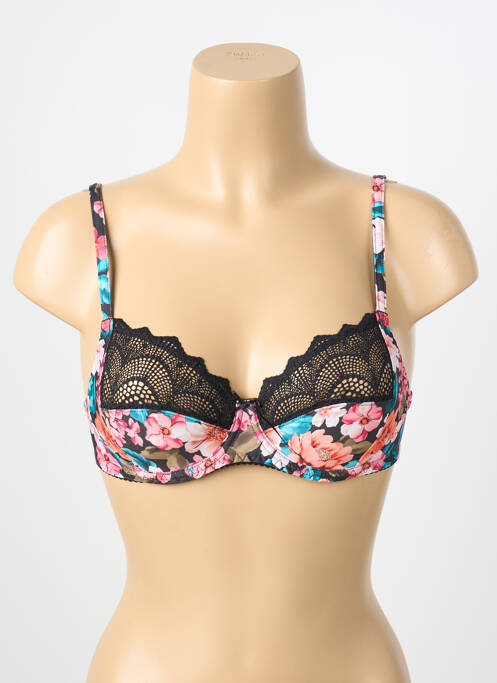 Soutien-gorge effet matière satinée haut soutien-gorge emboitant noir ANTIGEL femme