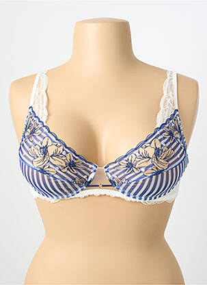 Soutien-gorge effet matière satinée haut soutien-gorge emboitant bleu LISE CHARMEL femme