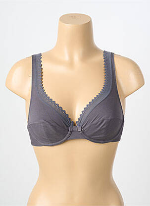 Soutien-gorge broderie haut soutien-gorge emboitant gris LOU femme