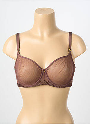 Soutien-gorge légère et transparente haut soutien-gorge emboitant marron AUBABE femme