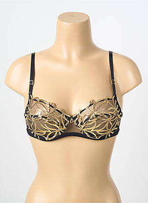 Soutien-gorge effet matière satinée haut soutien-gorge balconnet noir LISE CHARMEL femme