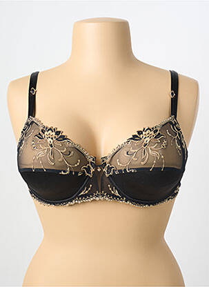 Soutien-gorge effet matière satinée haut soutien-gorge emboitant noir LISE CHARMEL femme