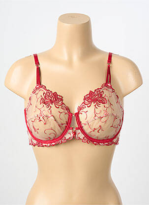 Soutien-gorge tissage tulle haut soutien-gorge emboitant rouge LISE CHARMEL femme