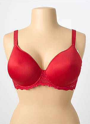 Soutien-gorge effet matière satinée haut soutien-gorge moulé rouge SIMONE PERELE femme
