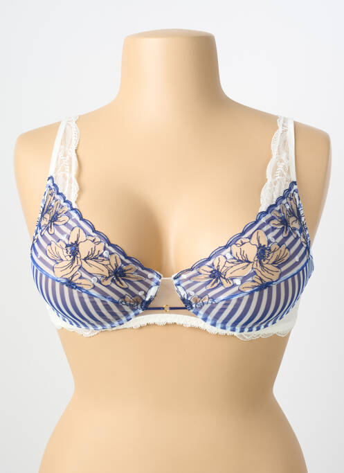 Soutien-gorge effet matière satinée haut soutien-gorge emboitant bleu LISE CHARMEL femme