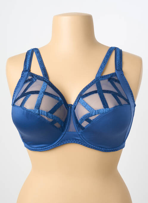 Soutien-gorge effet matière satinée haut soutien-gorge emboitant bleu LOUISA BRACQ femme