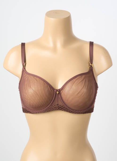 Soutien-gorge légère et transparente haut soutien-gorge emboitant marron AUBABE femme