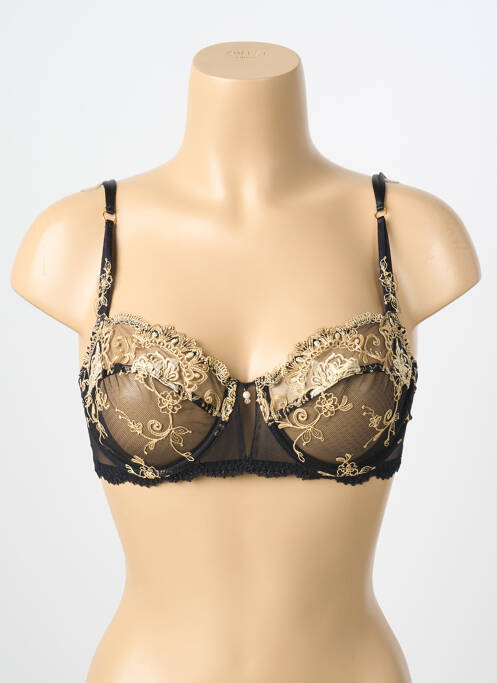 Soutien-gorge effet matière satinée haut soutien-gorge emboitant noir LISE CHARMEL femme