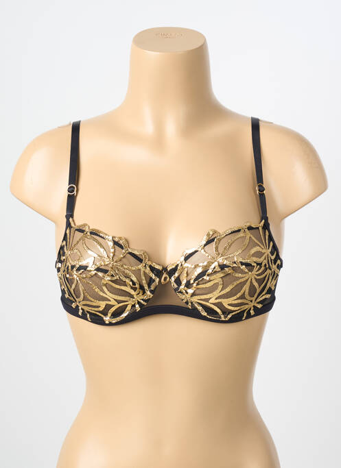 Soutien-gorge effet matière satinée haut soutien-gorge balconnet noir LISE CHARMEL femme