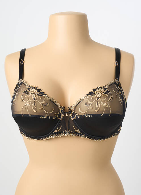 Soutien-gorge effet matière satinée haut soutien-gorge emboitant noir LISE CHARMEL femme