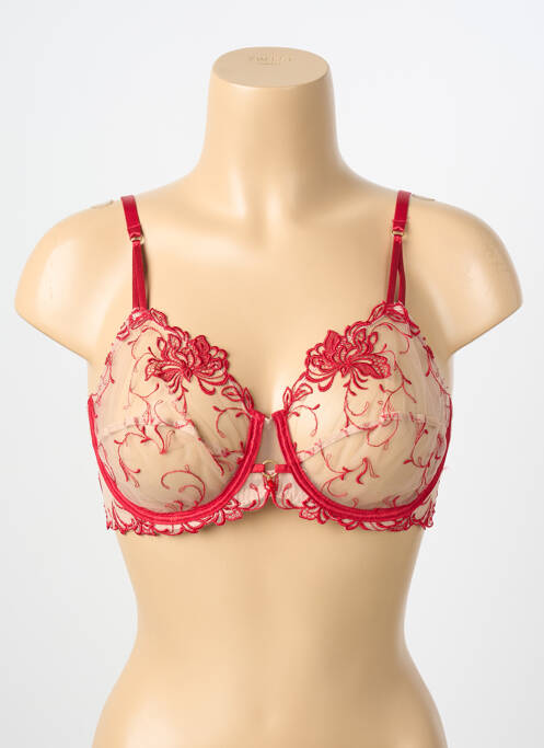 Soutien-gorge tissage tulle haut soutien-gorge emboitant rouge LISE CHARMEL femme