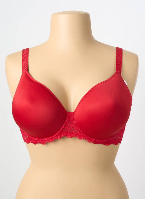 Soutien-gorge effet matière satinée haut soutien-gorge moulé rouge SIMONE PERELE femme