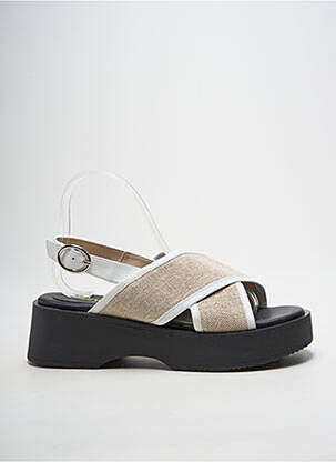 Sandales/nu pieds semi compensé talon de 4 à 6cm beige HEINE femme