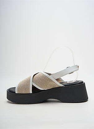 Sandales/nu pieds semi compensé talon de 4 à 6cm beige HEINE femme