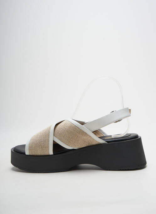Sandales/nu pieds semi compensé talon de 4 à 6cm beige HEINE femme