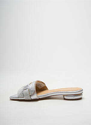 Mules/sabots matière lisse talon plat jusqu'à 3cm argent HEINE femme