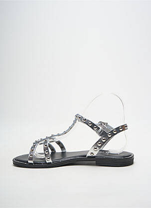 Sandales/nu pieds matière lisse talon plat jusqu'à 3cm argent HEINE femme