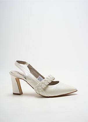 Escarpins tissage satiné talon de 7 à 9cm blanc HEINE femme