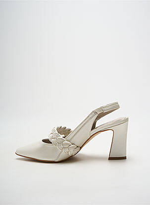 Escarpins tissage satiné talon de 7 à 9cm blanc HEINE femme