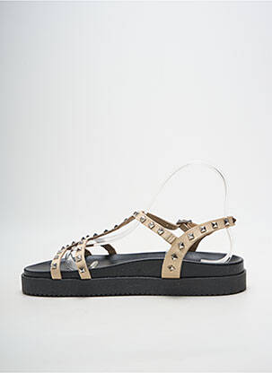 Sandales/nu pieds tissage satiné talon plat jusqu'à 3cm beige HEINE femme