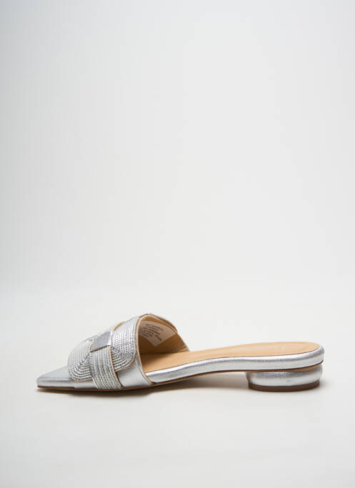 Mules/sabots matière lisse talon plat jusqu'à 3cm argent HEINE femme