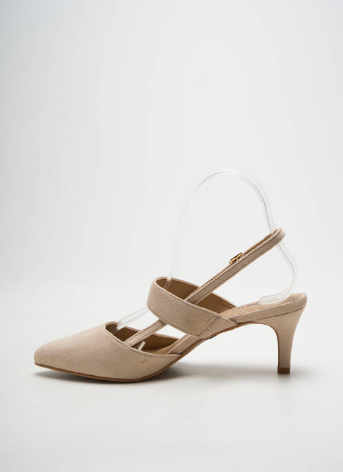 Escarpins fermeture boucle(s) talon de 7 à 9cm beige HEINE femme
