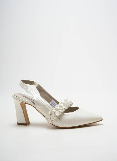 Escarpins tissage satiné talon de 7 à 9cm blanc HEINE femme