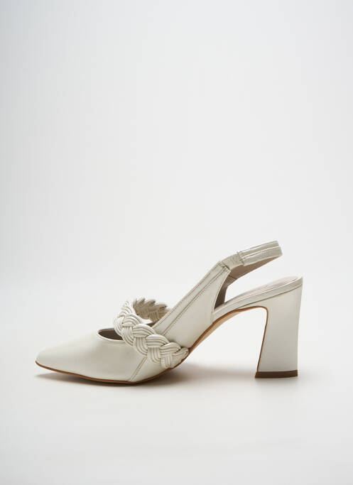Escarpins tissage satiné talon de 7 à 9cm blanc HEINE femme