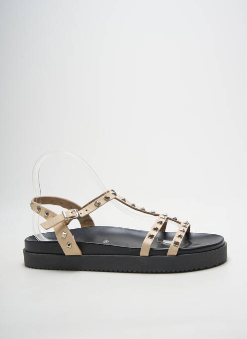 Sandales/nu pieds tissage satiné talon plat jusqu'à 3cm beige HEINE femme