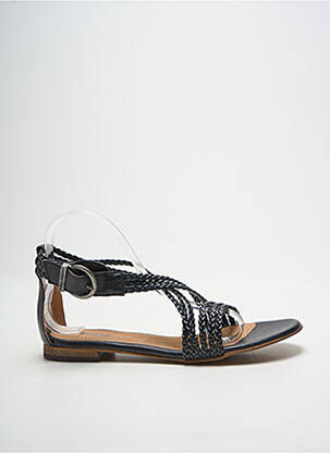 Sandales/nu pieds chiquet talon plat jusqu'à 3cm noir HEINE femme