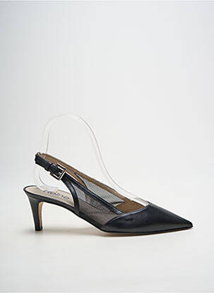 Escarpins tissage satiné talon de 4 à 6cm noir HEINE femme