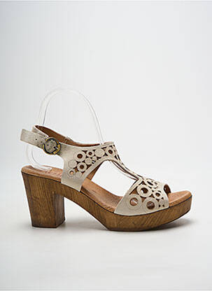 Sandales/nu pieds talon bottier talon de 7 à 9cm beige HEINE femme