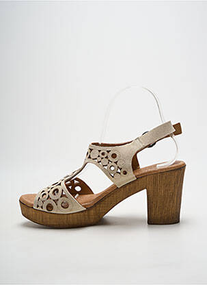 Sandales/nu pieds talon bottier talon de 7 à 9cm beige HEINE femme