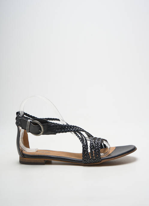 Sandales/nu pieds chiquet talon plat jusqu'à 3cm noir HEINE femme