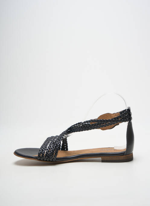 Sandales/nu pieds chiquet talon plat jusqu'à 3cm noir HEINE femme