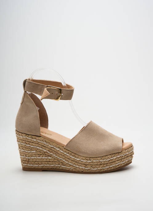 Espadrilles fermeture bride(s) talon de 7 à 9cm beige HEINE femme
