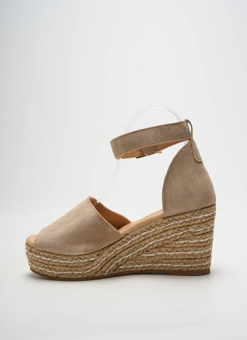 Espadrilles fermeture bride(s) talon de 7 à 9cm beige HEINE femme