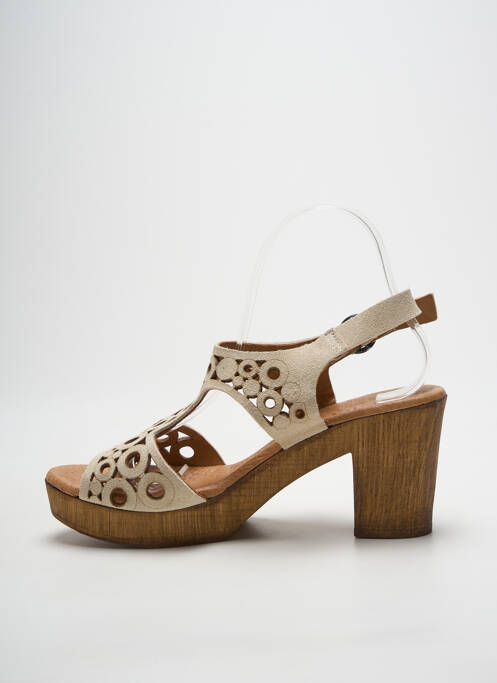 Sandales/nu pieds talon bottier talon de 7 à 9cm beige HEINE femme