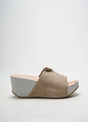 Mules/sabots talon compensé talon de 7 à 9cm argent ANDREA CONTI femme