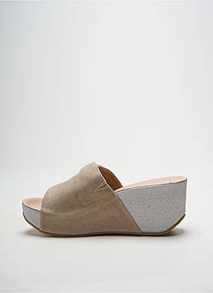 Mules/sabots bout ouvert talon de 7 à 9cm argent ANDREA CONTI femme